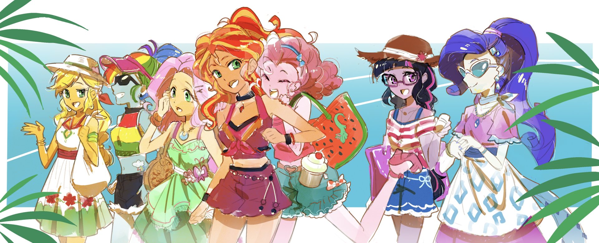 Download Applejack (My Little Pony) Rainbow Dash Fluttershy (My Little Pony) Rarity (My Little Pony) Sci-Twi (My Little Pony) Pinkie Pie Sunset Shimmer TV Show My Little Pony: Equestria Girls HD Wallpaper
