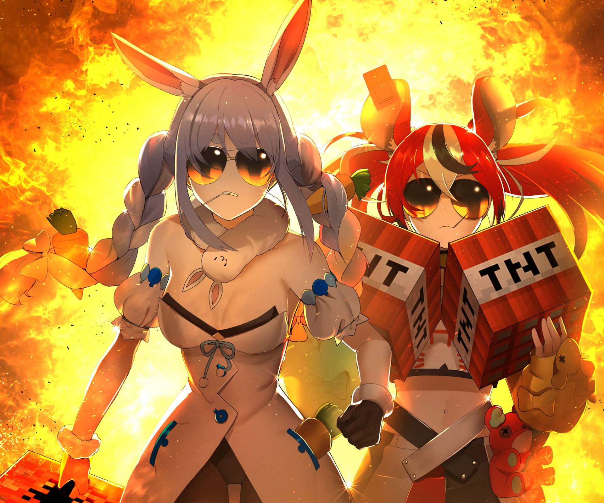 Download Hololive Usada Pekora Hakos Baelz Anime Virtual Youtuber HD Wallpaper