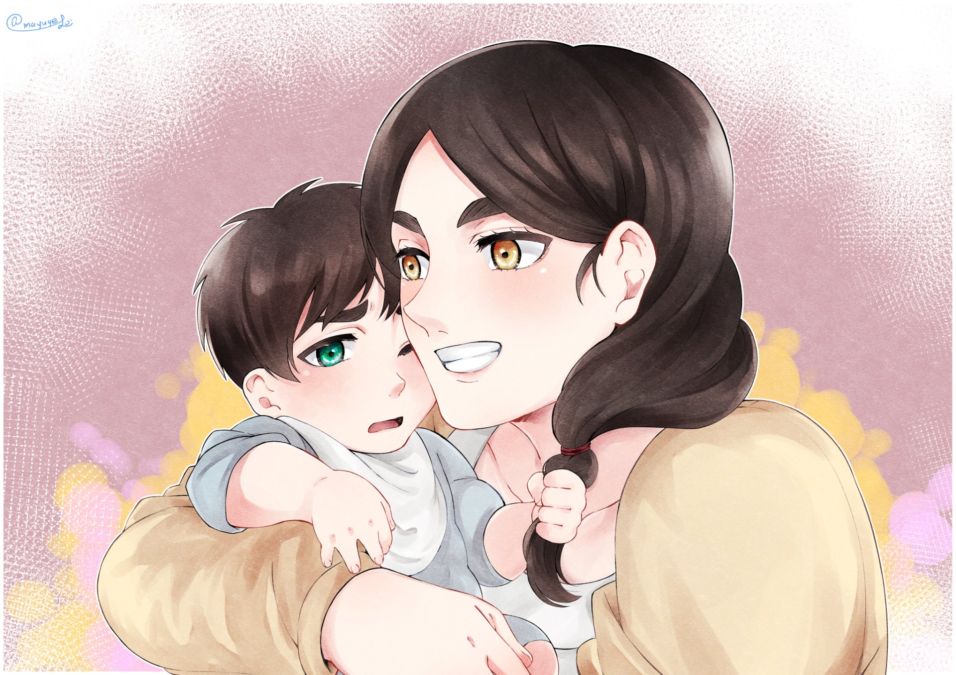 Download Carla Yeager Eren Yeager Anime Attack On Titan HD Wallpaper