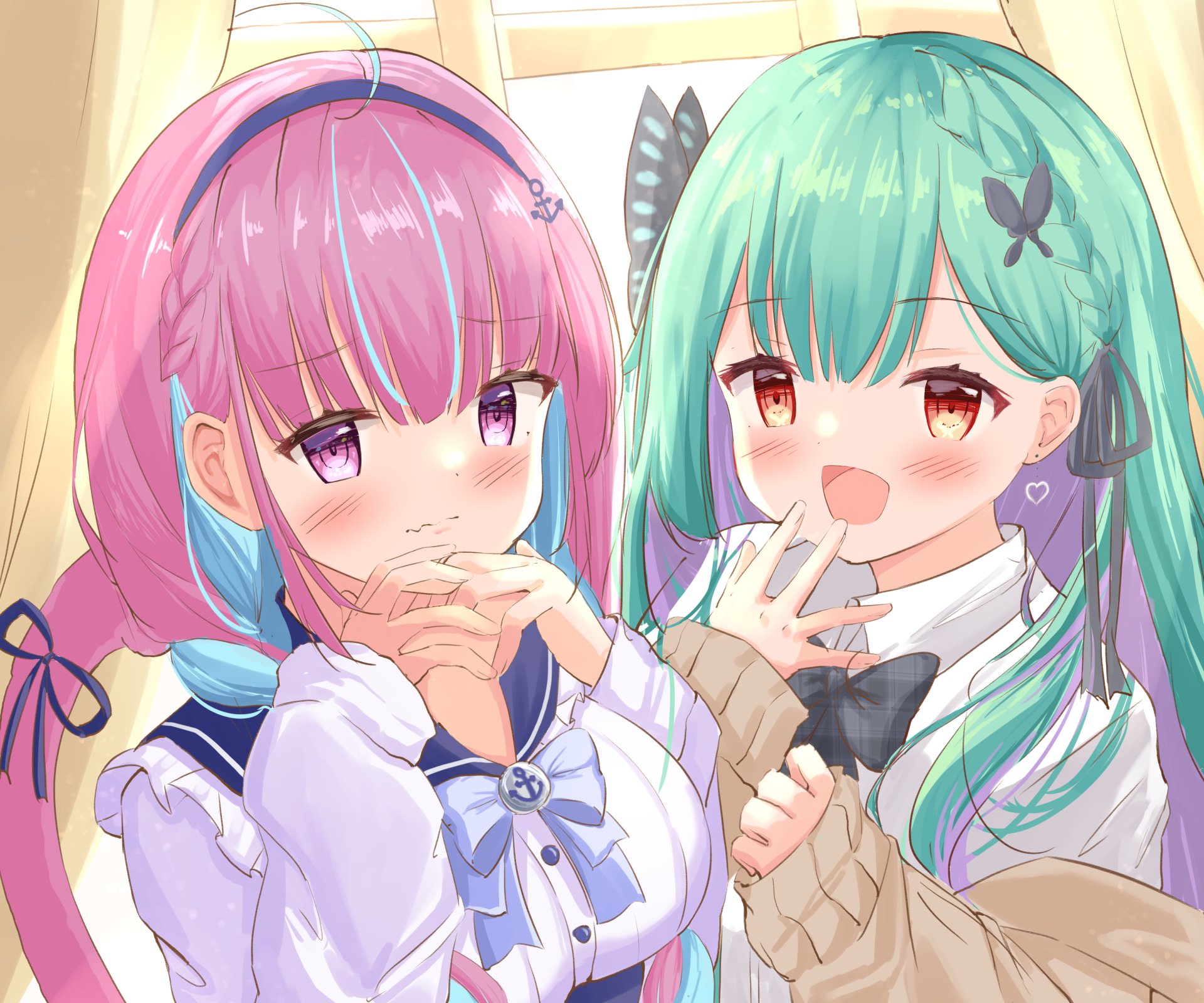 Download Hololive Uruha Rushia Minato Aqua Anime Virtual Youtuber HD Wallpaper