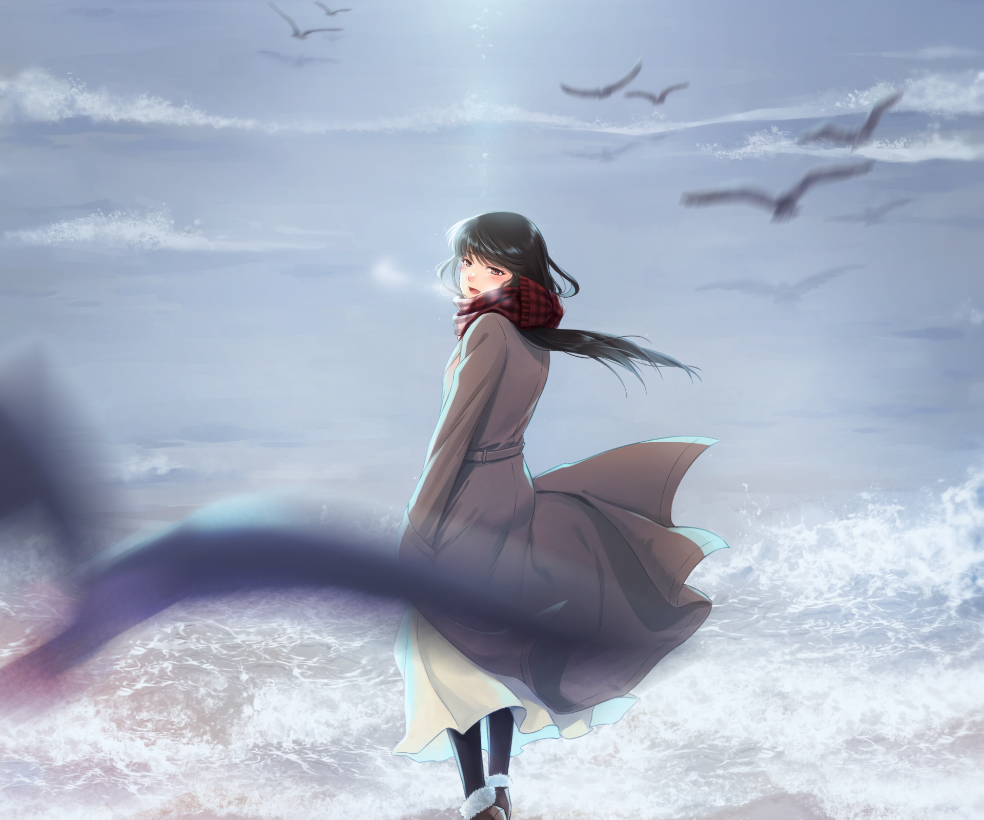 Download Coat Anime Girl Anime Girl HD Wallpaper