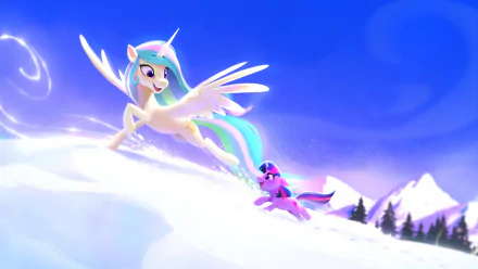 Twilight Sparkle Princess Celestia TV Show My Little Pony: Friendship Is Magic HD Desktop Wallpaper | Background Image