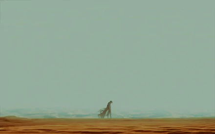 Timothée Chalamet walking alone across a vast desert landscape in an 8K Ultra HD wallpaper from the movie Dune (2021).