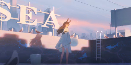 Anime girl anime girl HD Desktop Wallpaper | Background Image