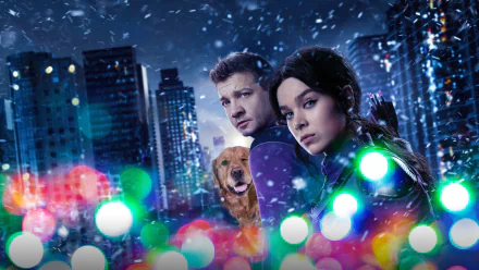 Lucky the Pizza Dog Kate Bishop Jeremy Renner Hailee Steinfeld Clint Barton TV Show Hawkeye HD Desktop Wallpaper | Background Image