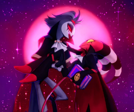 Stolas (Helluva Boss) Blitzo (Helluva Boss) TV Show helluva boss HD Desktop Wallpaper | Background Image