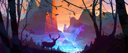 spirit fantasy deer HD Desktop Wallpaper | Background Image