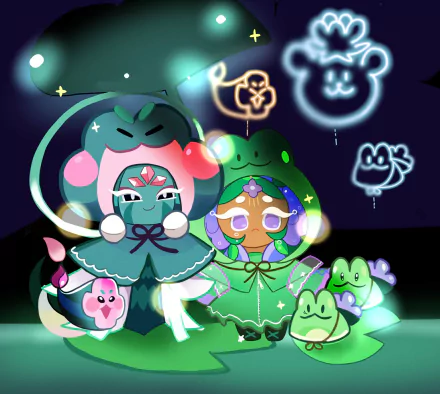 Lotus Polliwog (Cookie Run) Lotus Dragon Cookie (Cookie Run) Hydrangea Cookie (Cookie Run) Floral Froglet (Cookie Run) video game Cookie Run: OvenBreak HD Desktop Wallpaper | Background Image
