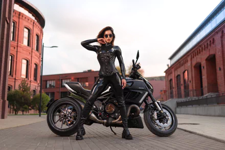 Ducati latex motorcycle woman Girls & Motorcycles HD Desktop Wallpaper | Background Image