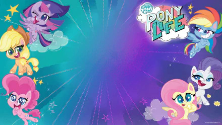Fluttershy (My Little Pony) Rarity (My Little Pony) Rainbow Dash Pinkie Pie Applejack (My Little Pony) Twilight Sparkle TV Show My Little Pony: Pony Life HD Desktop Wallpaper | Background Image