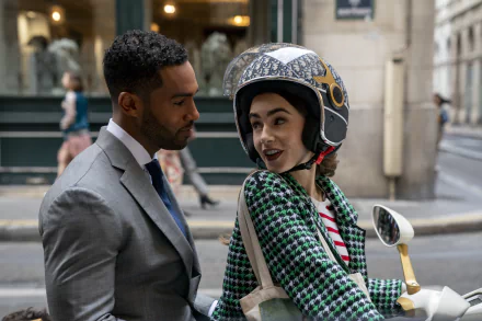 Lucien Laviscount Lily Collins TV Show Emily in Paris HD Desktop Wallpaper | Background Image