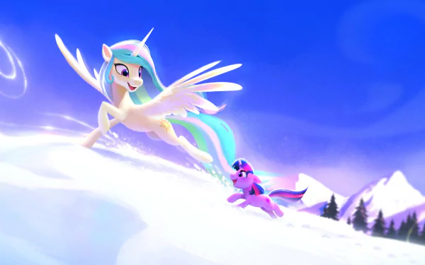 Twilight Sparkle Princess Celestia TV Show My Little Pony: Friendship Is Magic HD Desktop Wallpaper | Background Image