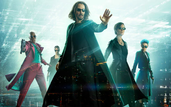 Morpheus (The Matrix) Yahya Abdul-Mateen II Trinity (The Matrix) Carrie-Anne Moss Neo (The Matrix) Keanu Reeves movie The Matrix Resurrections HD Desktop Wallpaper | Background Image