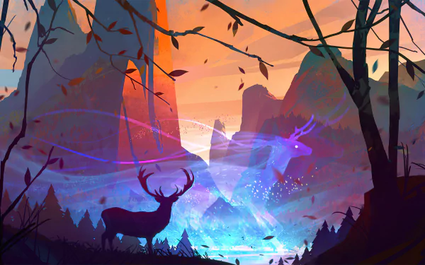 spirit fantasy deer HD Desktop Wallpaper | Background Image