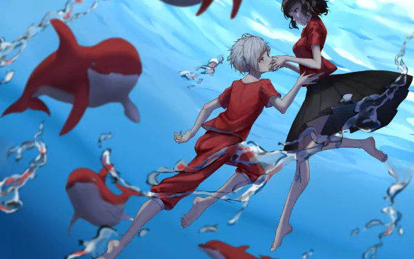 Anime Big Fish & Begonia HD Desktop Wallpaper | Background Image