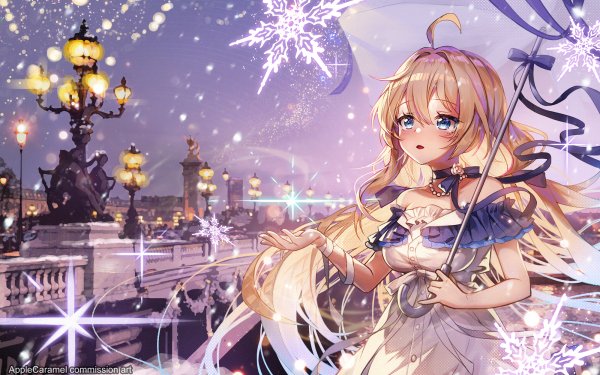 Anime Girl Blonde Blue Eyes HD Wallpaper | Background Image