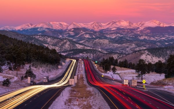 Photography Landscape Road Mountain Time-Lapse HD Wallpaper | Background Image