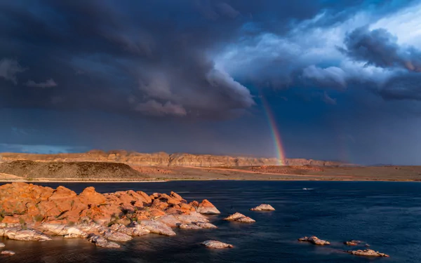  Thunderstorms raging over Sand Hollow Reservoir by Hanson Aerial Photography