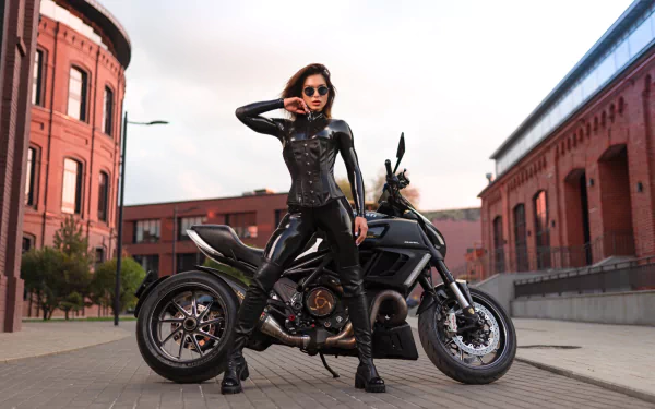 Ducati latex motorcycle woman Girls & Motorcycles HD Desktop Wallpaper | Background Image