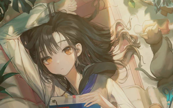 lying down Anime girl anime girl HD Desktop Wallpaper | Background Image