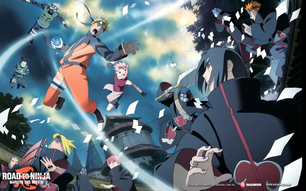 Konan (Naruto) Pain (Naruto) Shikamaru Nara Itachi Uchiha Sasori (Naruto) Kisame Hoshigaki Deidara (Naruto) Sakura Haruno Kakashi Hatake Naruto Uzumaki Anime Road to Ninja: Naruto the Movie HD Desktop Wallpaper | Background Image