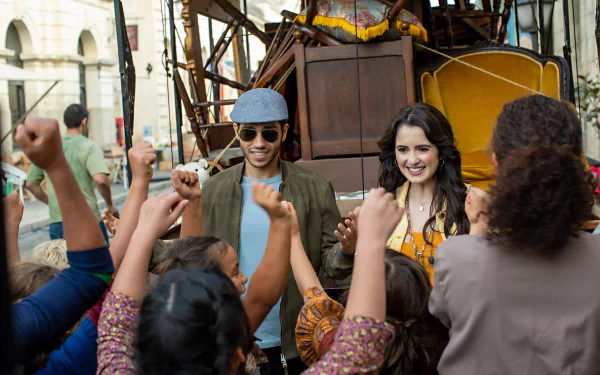 Mena Massoud Laura Marano movie The Royal Treatment HD Desktop Wallpaper | Background Image