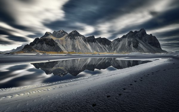 Nature Vestrahorn Mountains Iceland Reflection HD Wallpaper | Background Image