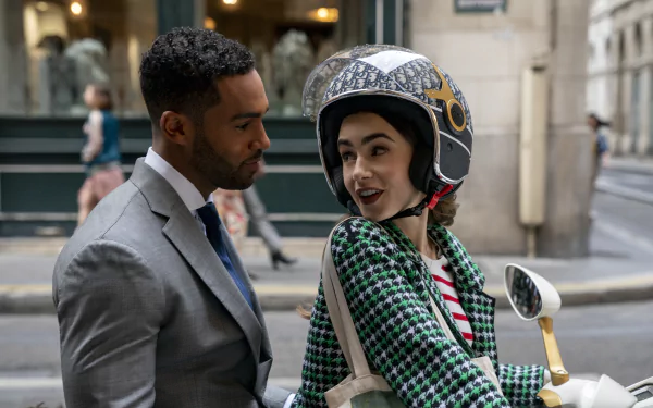 Lucien Laviscount Lily Collins TV Show Emily in Paris HD Desktop Wallpaper | Background Image