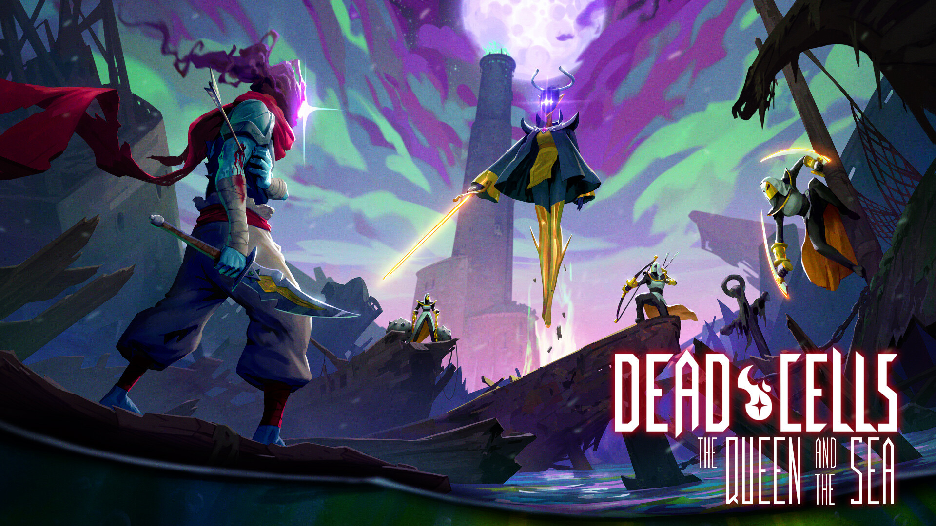HD wallpaper of Dead Cells game featuring dynamic artwork with a character wielding a sword in a vibrant, mystical setting.