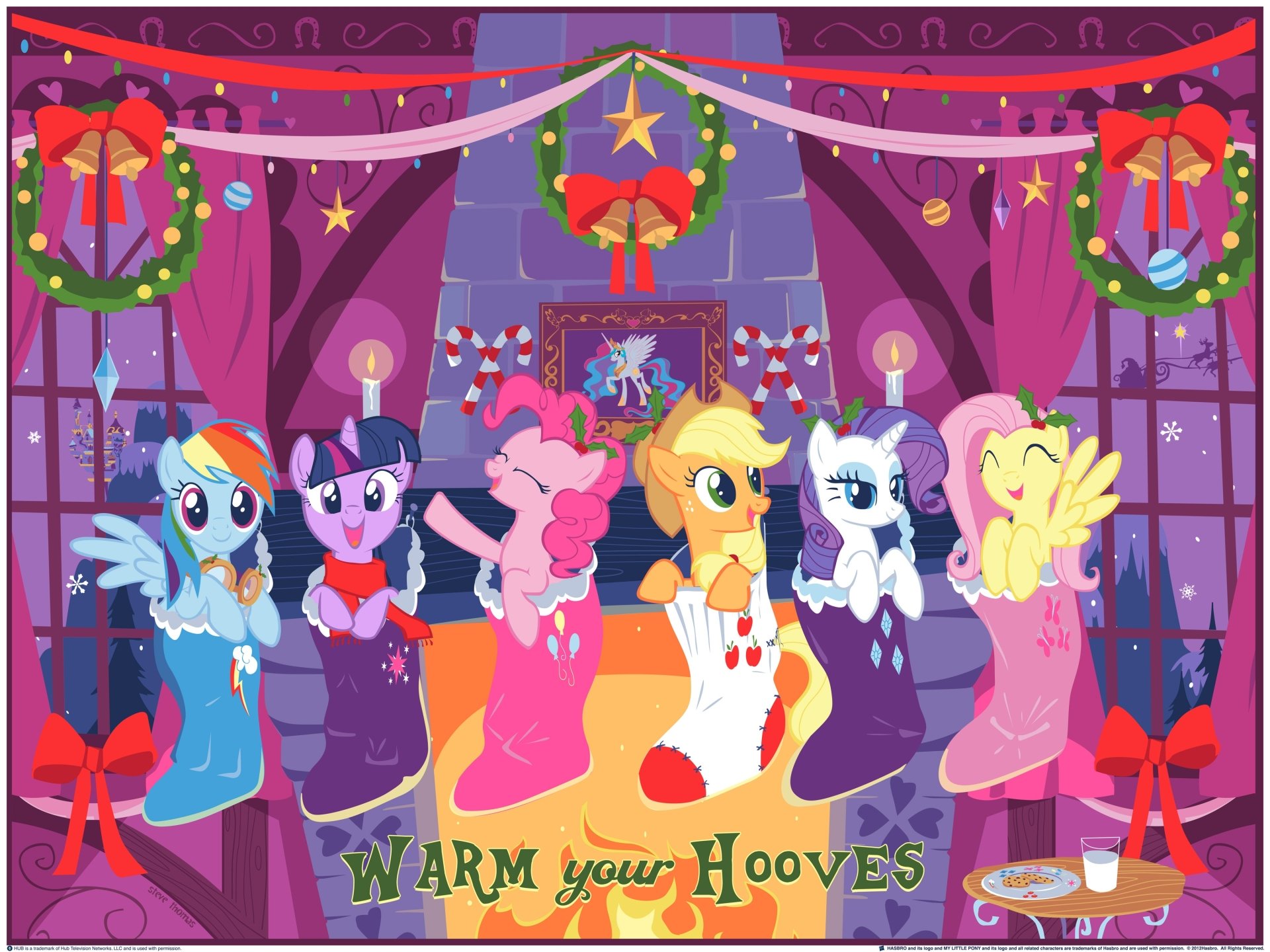 Download Canterlot (My Little Pony) Princess Celestia Stocking Christmas Ornaments Rainbow Dash Twilight Sparkle Fluttershy (My Little Pony) Rarity (My Little Pony) Pinkie Pie Applejack (My Little Pony) Movie My Little Pony: The Movie HD Wallpaper