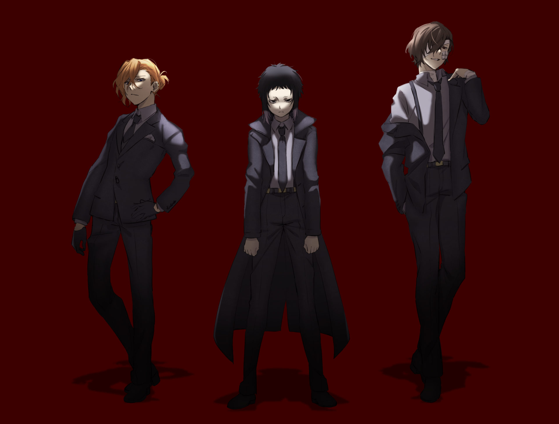 Download Chuya Nakahara Osamu Dazai Ryūnosuke Akutagawa Anime Bungou Stray Dogs HD Wallpaper