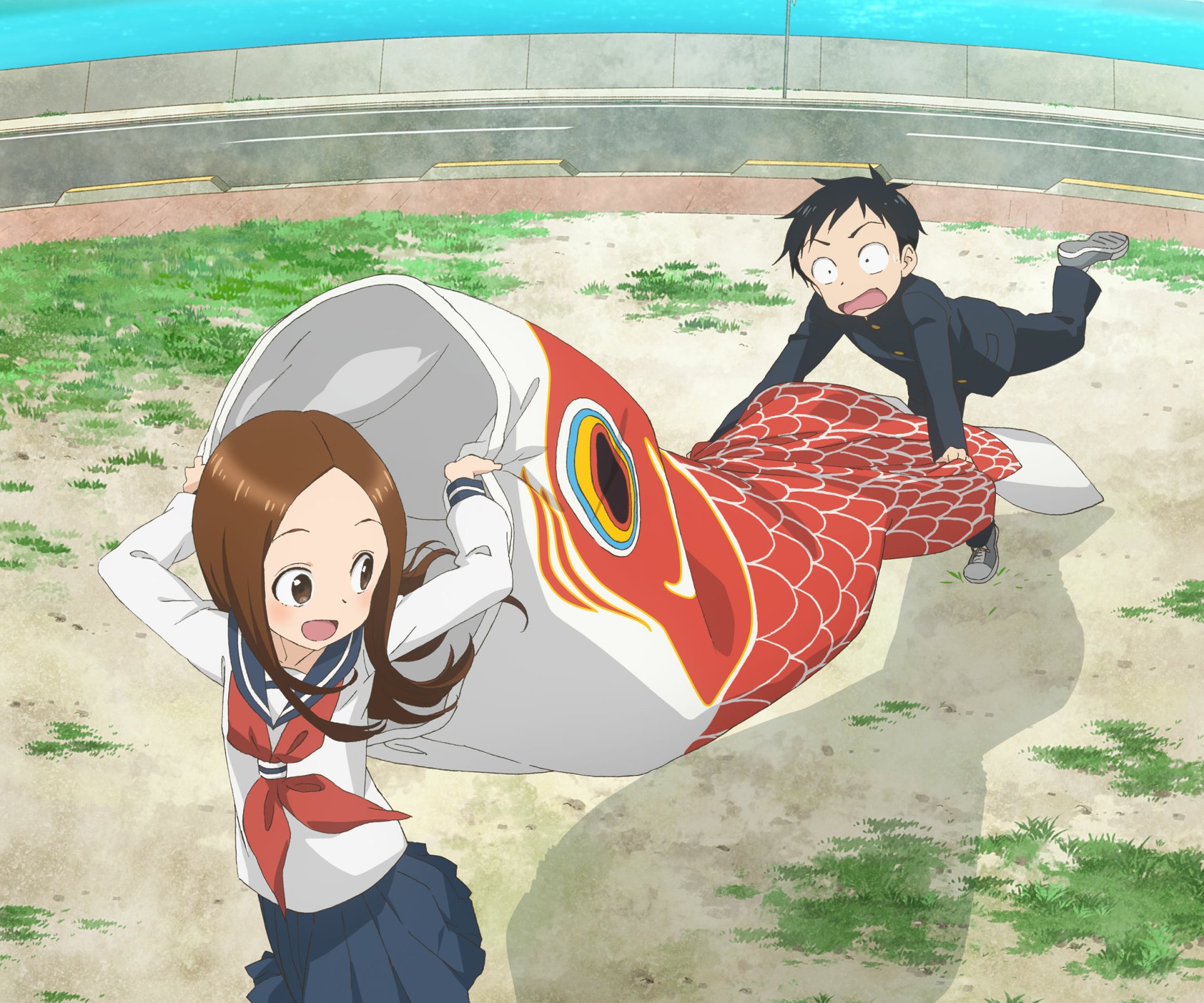 Download Nishikata (Karakai Jouzu No Takagi-san) Takagi (Karakai Jouzu No Takagi-san) Anime Teasing Master Takagi-san HD Wallpaper