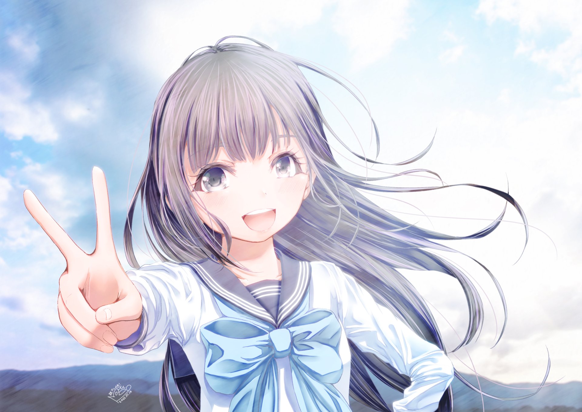 Download Komichi Akebi Anime Akebi's Sailor Uniform HD Wallpaper