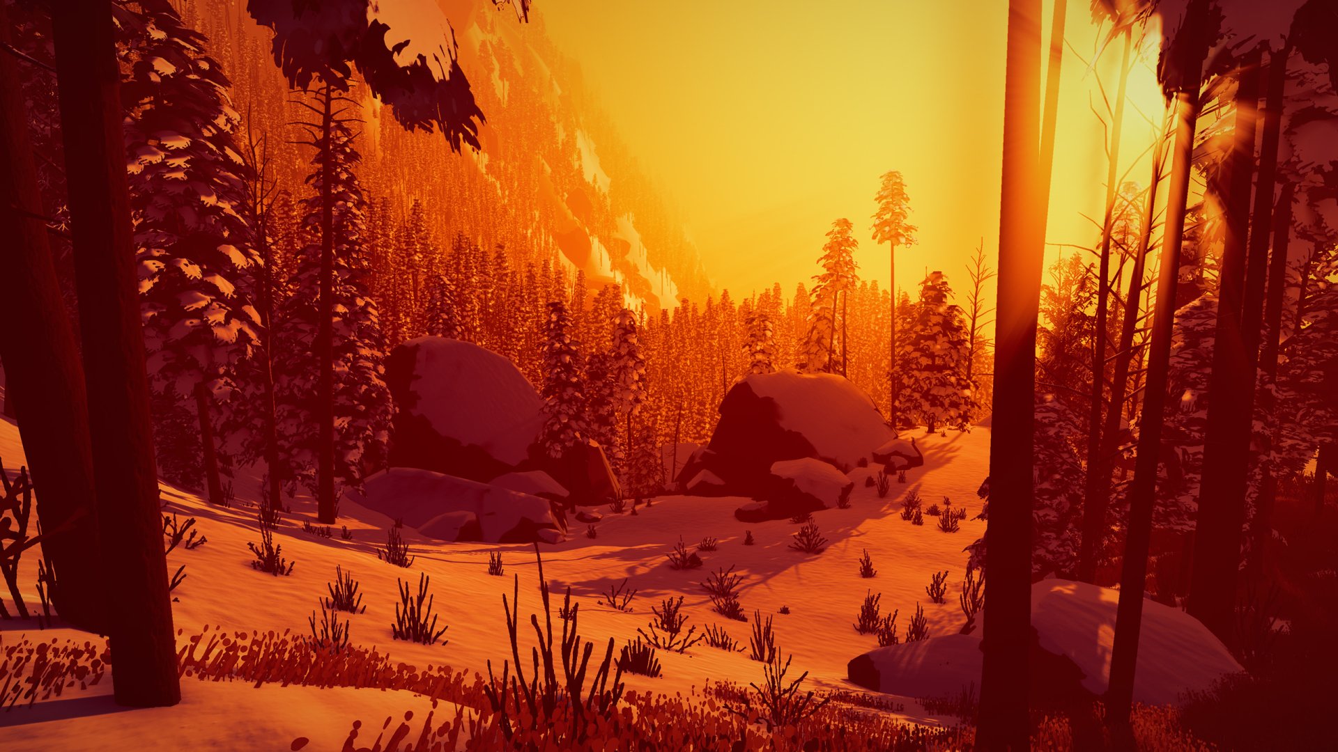 Snowy Sunset by goldfire33