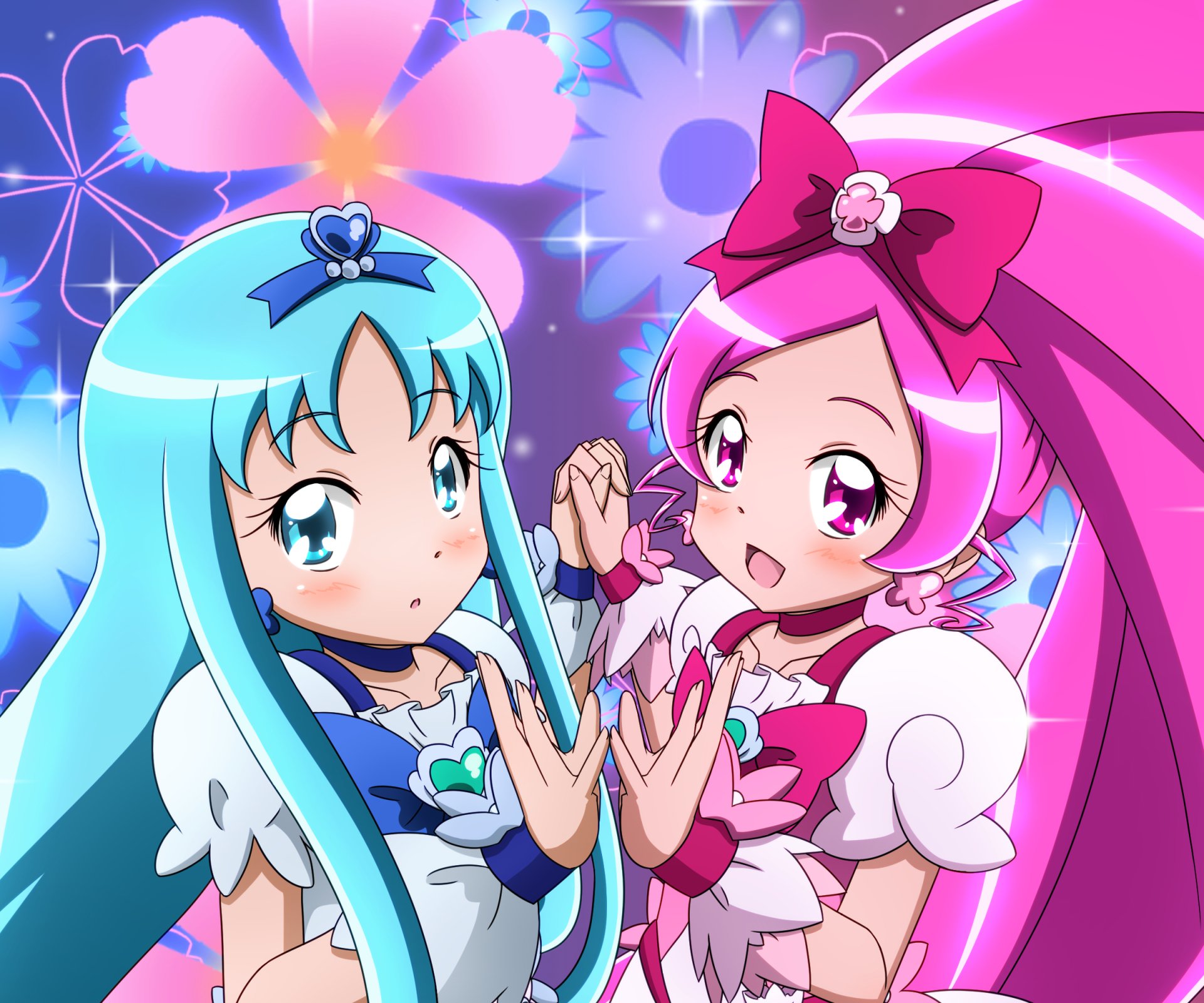 Download Kurumi Erika Hanasaki Tsubomi Cure Marine Cure Blossom Anime Heartcatch Precure Hd