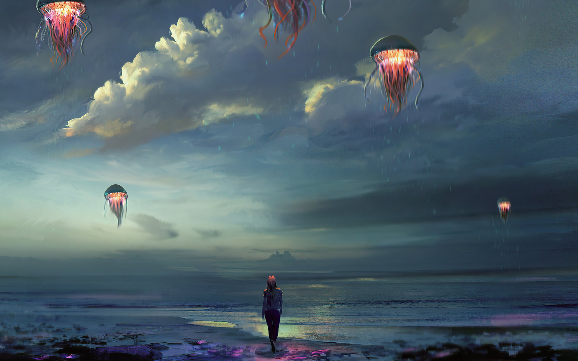 Download Jellyfish Fantasy Woman HD Wallpaper by Shahzeb Khan Raza