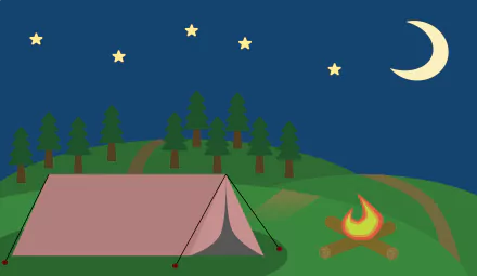  Camping in the pine forest