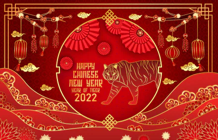 Year of the Tiger holiday Chinese New Year HD Desktop Wallpaper | Background Image