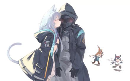 Amiya (Arknights) Rosmontis (Arknights) Doctor (Arknights) Blaze (Arknights) video game Arknights HD Desktop Wallpaper | Background Image