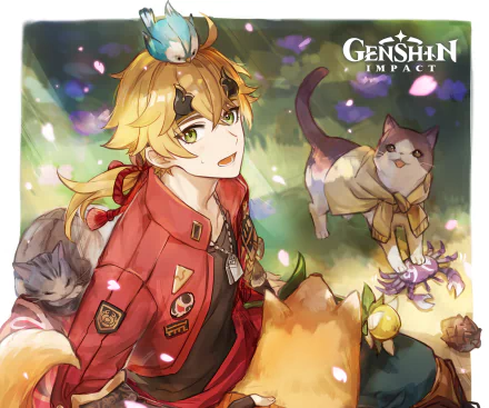 Thoma (Genshin Impact) Shiba (Genshin Impact) video game Genshin Impact HD Desktop Wallpaper | Background Image