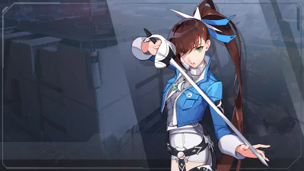 Eternal Return HD desktop wallpaper featuring a female character with a sword.