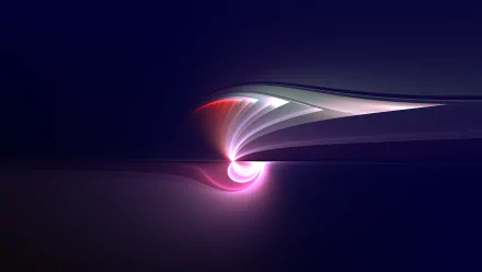 Abstract shapes in deep navy and purple swirl into a luminous pink-white wing-like form; 4K Ultra HD PC desktop wallpaper and background.