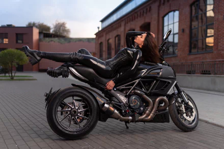 Ducati latex motorcycle woman Girls & Motorcycles HD Desktop Wallpaper | Background Image