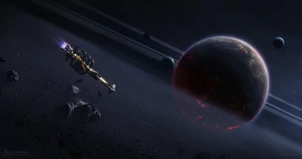 planet Sci Fi spaceship HD Desktop Wallpaper | Background Image