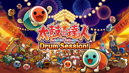 HD desktop wallpaper featuring colorful Taiko: Drum Master characters and festive drumming scene for fans and gamers' backgrounds.