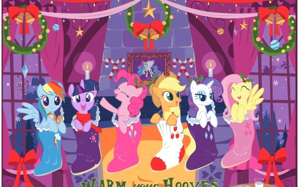 Movie My Little Pony: The Movie My Little Pony Applejack Pinkie Pie Rarity Fluttershy Twilight Sparkle Rainbow Dash Christmas Ornaments Stocking Princess Celestia Canterlot HD Wallpaper | Background Image