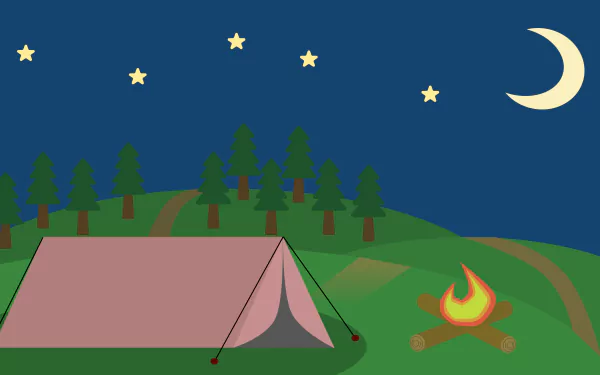  Camping in the pine forest