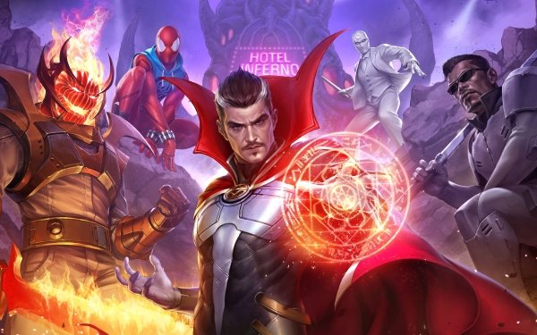 Video Game Marvel: Future Fight Marvel Comics Spider-Man Doctor Strange Blade HD Wallpaper | Background Image