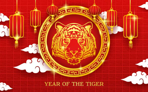 Year of the Tiger holiday Chinese New Year HD Desktop Wallpaper | Background Image