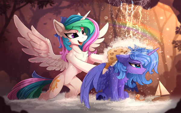TV Show My Little Pony: Friendship is Magic My Little Pony Princess Celestia Princess Luna HD Wallpaper | Background Image